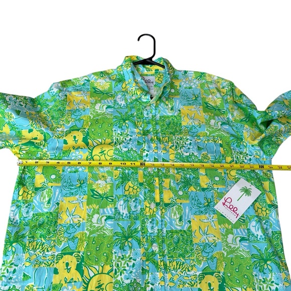 Colorful Green and Yellow Men's Shirt - Picture 8 of 14
